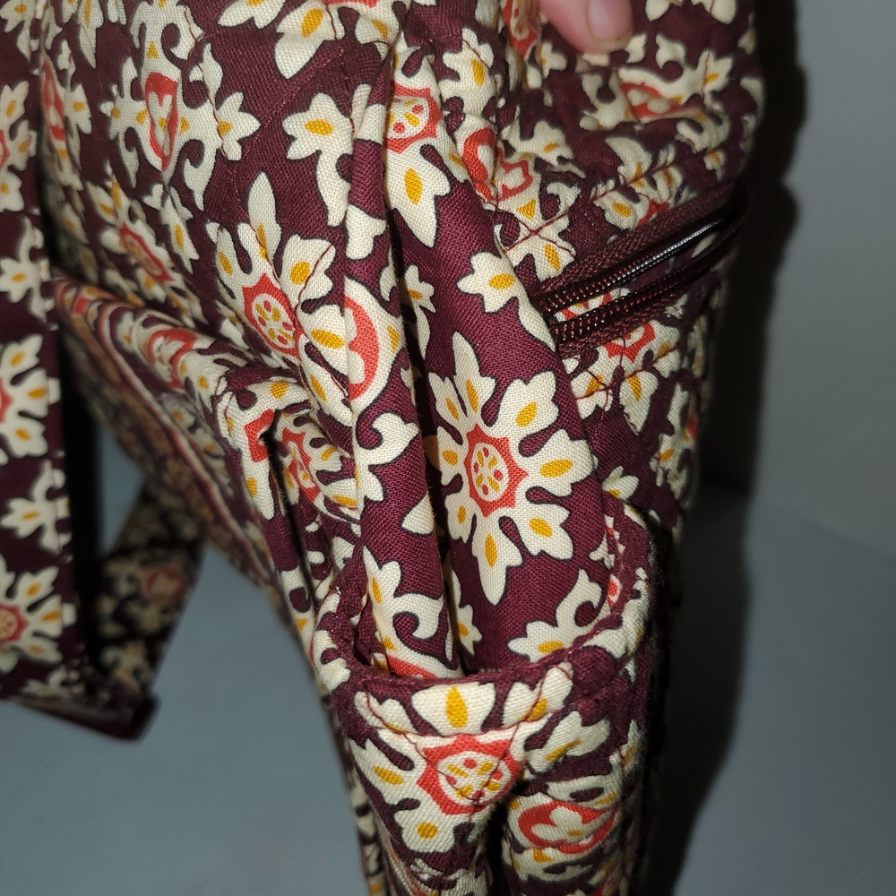 Vera Bradley Burgundy and Yellow Hobo Bag - Picture 5 of 8